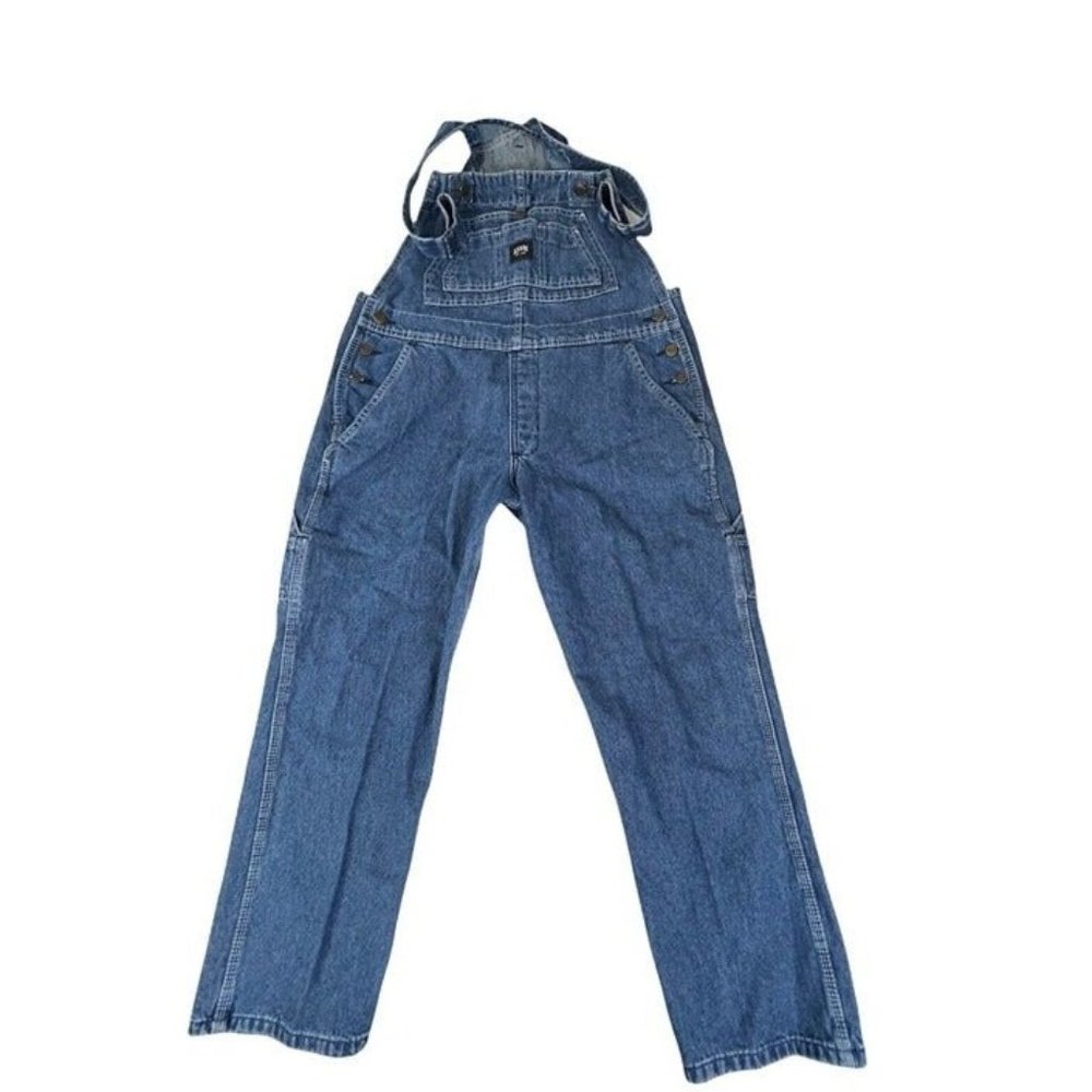 Key Women's Denim Carpenter Overalls Pants Size 14 Short